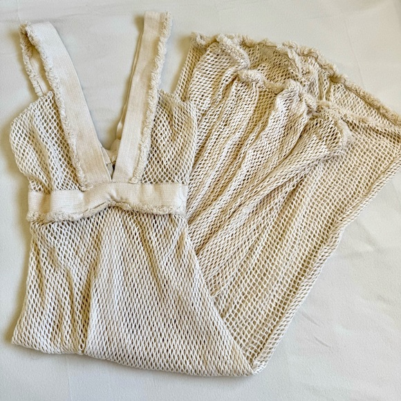 Sheer cotton fishnet looking distressed Maxi dress. M - Picture 3 of 6